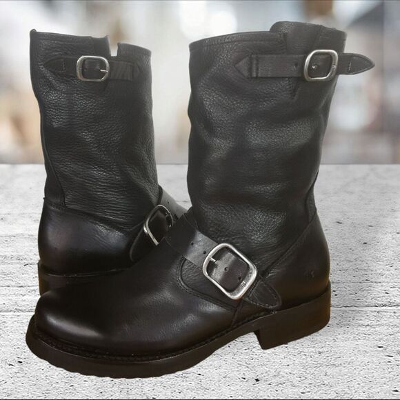 Frye Veronica Black Short Womens Size 7.5 M‎ Leather Boots #76509 - Picture 1 of 16